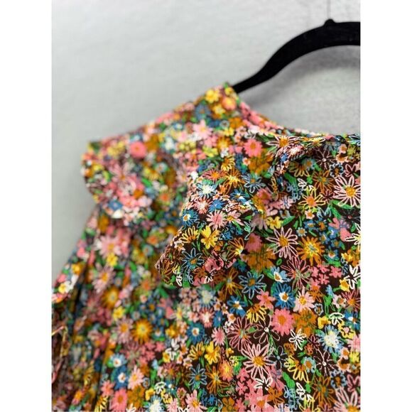 NWT Project Womens Multicolor Ruffle Short Sleeve Mini Shift Dress Size Medium - Picture 3 of 8